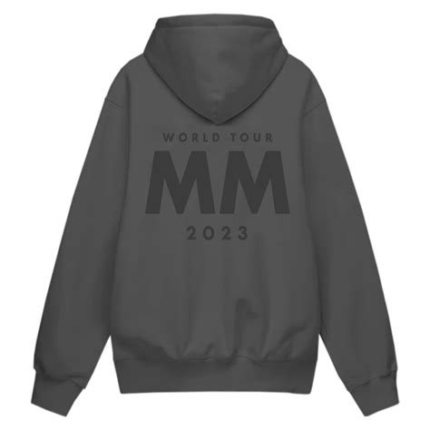dm world tour 2023 grey zip-up hoodie